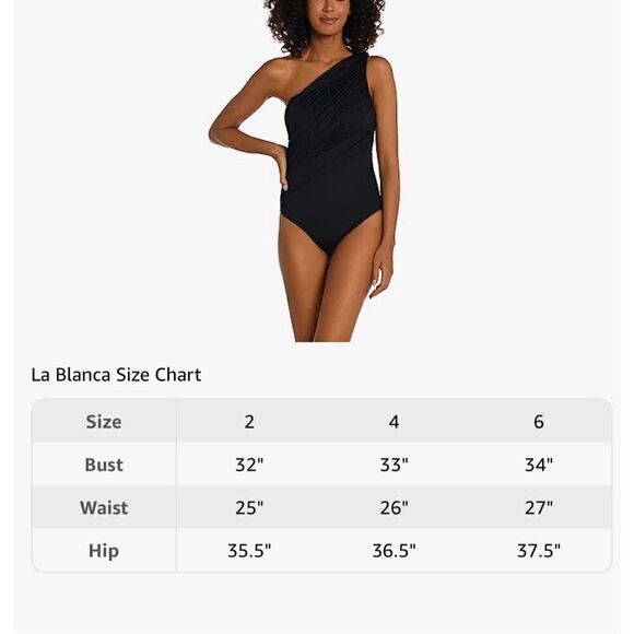 La Blanca Womens Island Goddess Shirred One Shoulder One Piece Swimsuit - Picture 9 of 9